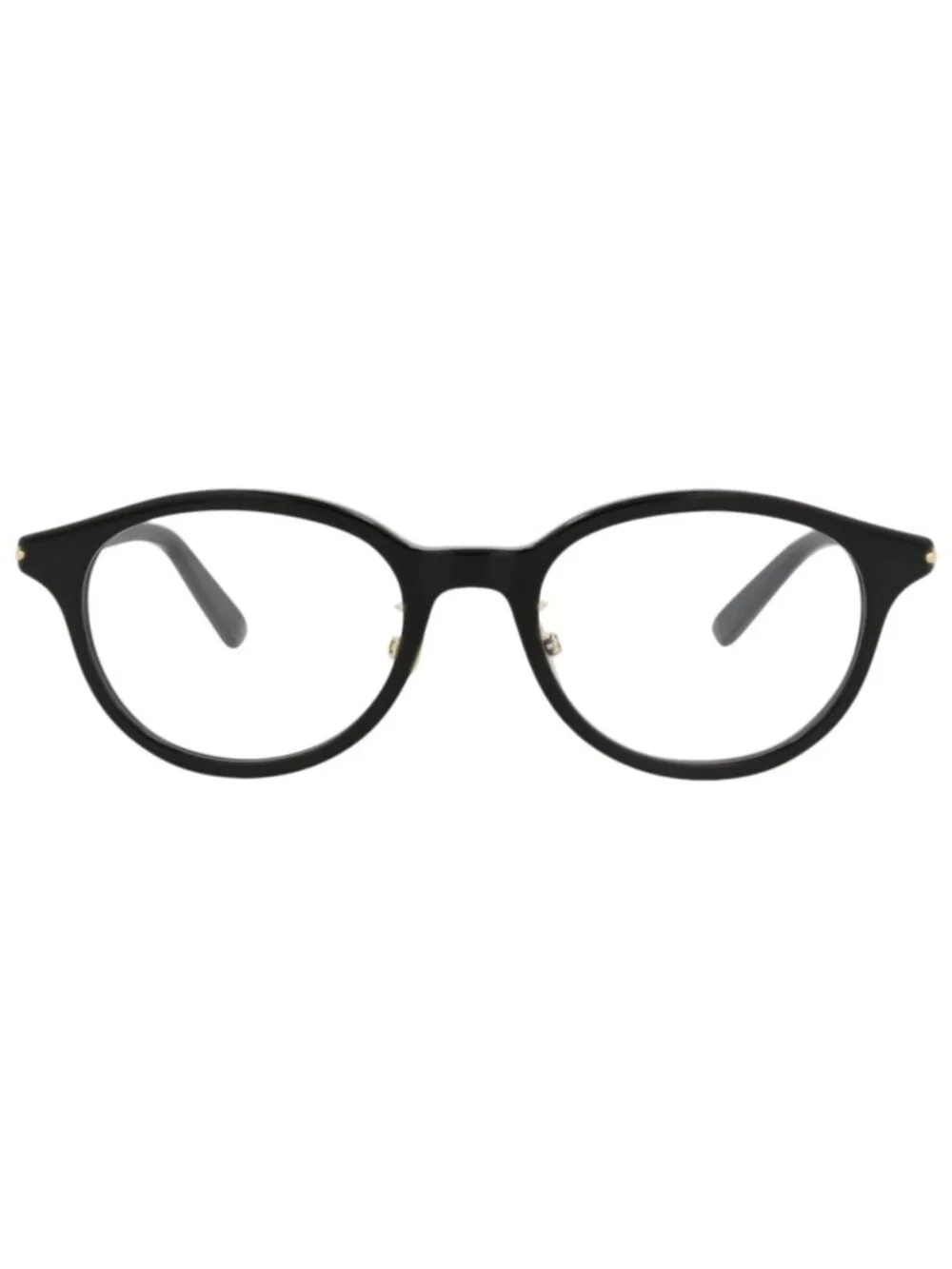 New Gucci Women's Eyeglasses Round Oval Recycled Acetate Frame Mens Black Black